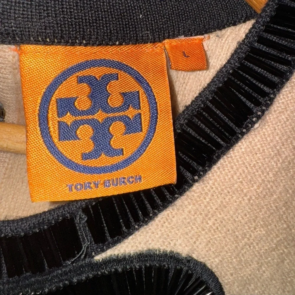 Tory Burch Cream and Black Blouse